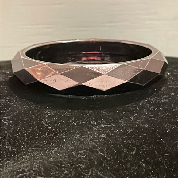 Vintage 7.5” faceted smoky lucite bangle bracelet - Picture 1 of 10